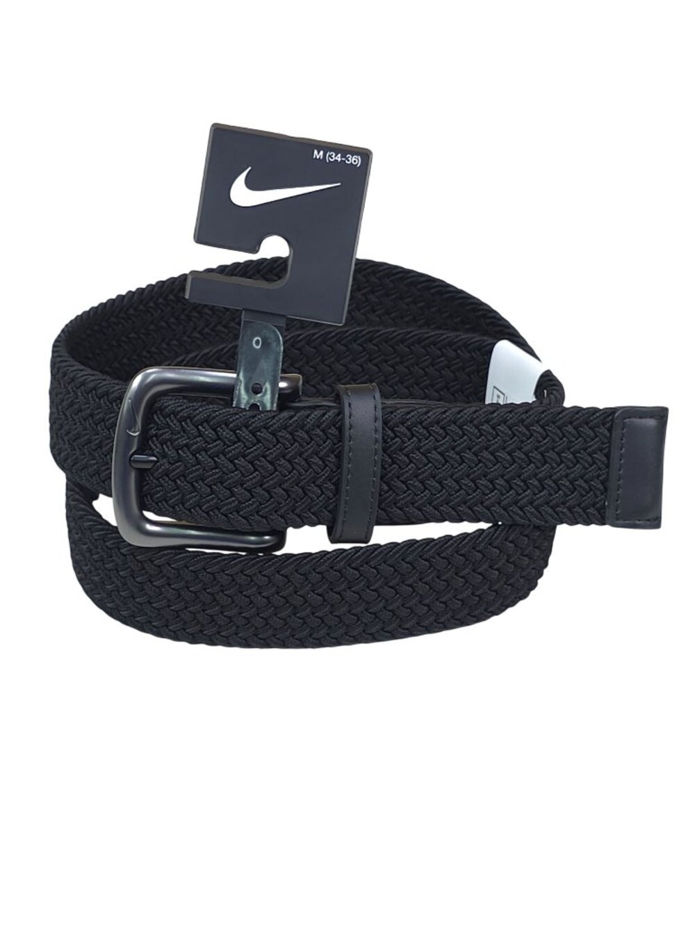 Nike Braided Woven Stretch Golf Belt M 34-36 Metal Buckle Black Comfortable